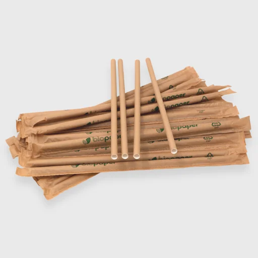 Χάρτινα καλαμάκια Jumbo, 23x7 ίσια, 1/1 συσκευασμένα σε Kraft χαρτί, Kraft χρώμα