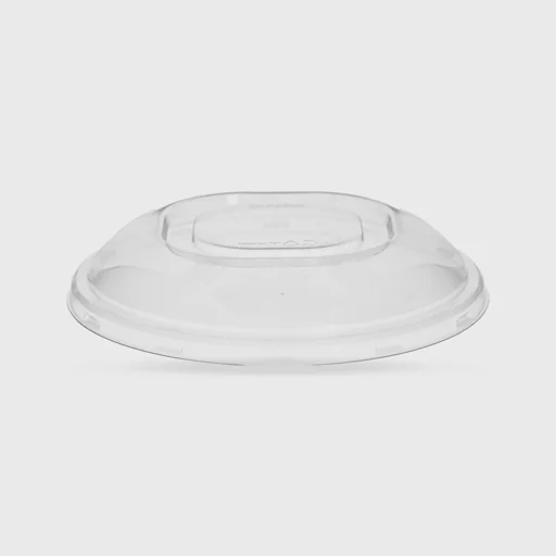 PET lid for Fiber salad container round 900ml – 195mm, transparent