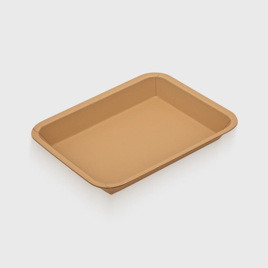 [GMH-26282] Paper food plate, rectangular 200x160mm, Kraft