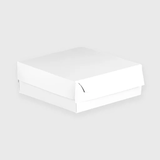 Χάρτινο κουτί ζαχαροπλαστείου, N10, 220x220x80mm, λευκό