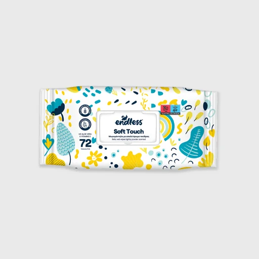 Baby wipes with lid, Endless Soft Touch, 72pcs