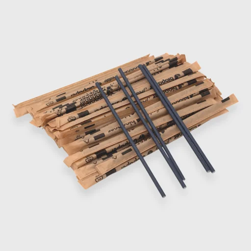 Paper straw Freddo, 15x4 straight, 1/1 packed, Black color
