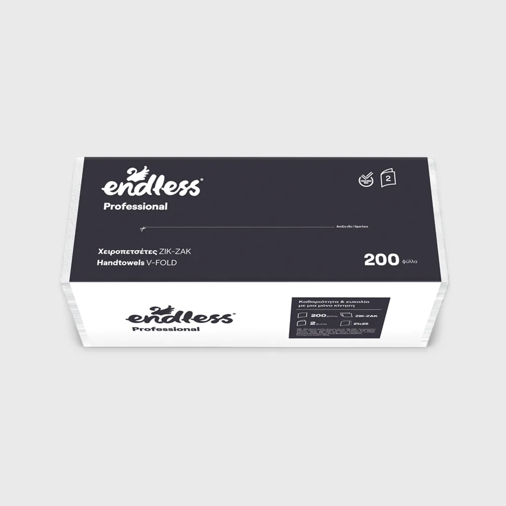 [GMH-24124] Χειροπετσέτες, Endless ZIK-ZAK Λευκές, 2φ - 200φ
