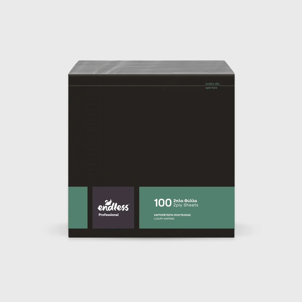 [GMH-24117] Paper napkins, Endless Luxury Black, 38x38, 100 sheets