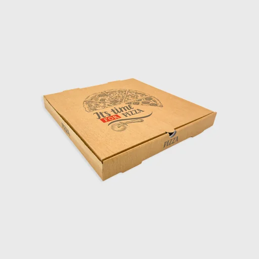 Pizza box, 250x250x35mm, It's Time