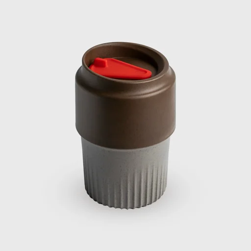 Κούπα επαναχρησιμοποιήσιμη από καφέ, 355ml WPP, γκρι/καφέ