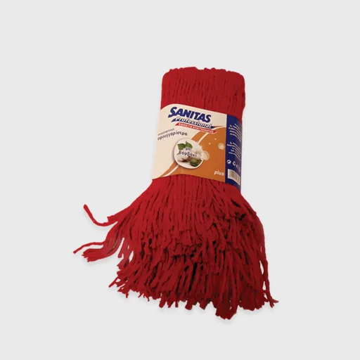 Mop with cotton yarn, Sanitas Pro, 400gr, red