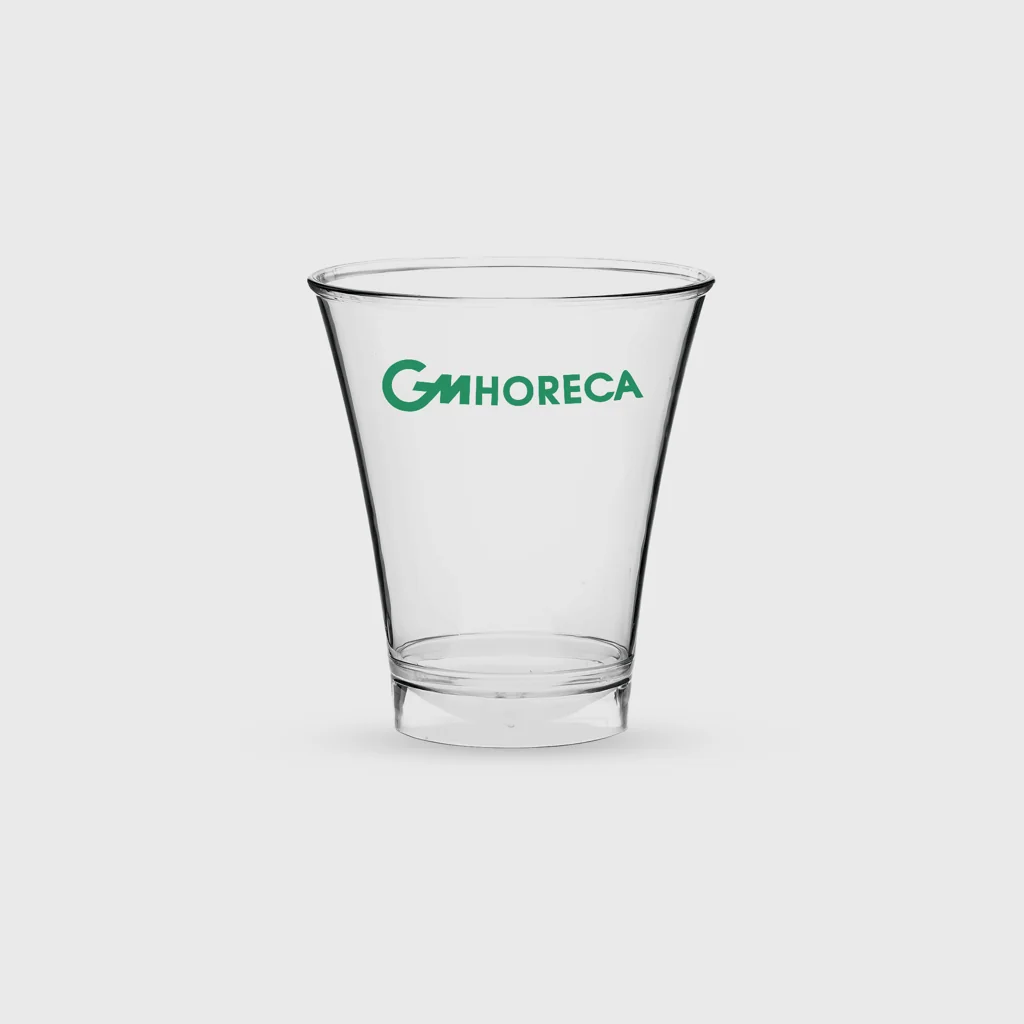 [GMEK-02202] Τυπωμένο ποτήρι πλαστικό, τουλίπα 150 ml λικέρ/κονιάκ, PS Premium επαν/μενο, διάφανο