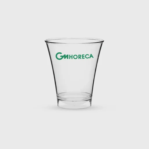 Τυπωμένο ποτήρι πλαστικό, τουλίπα 150 ml λικέρ/κονιάκ, PS Premium επαν/μενο, διάφανο