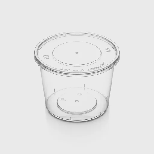 Δοχείο τροφίμων PP, στρογγυλό με καπάκι, 750ml, διάφανο