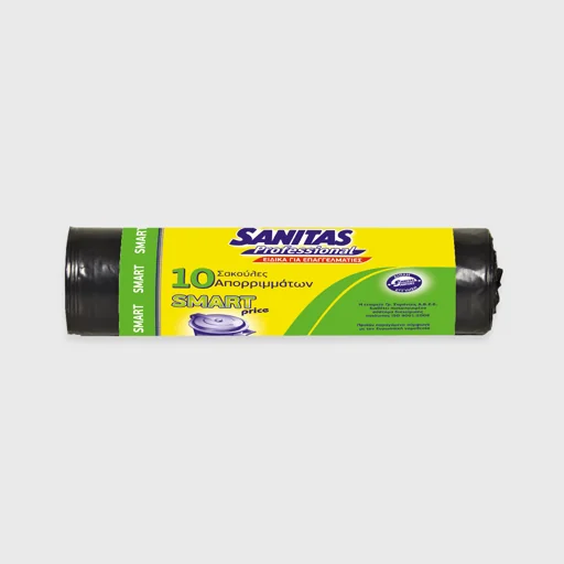 Σακούλες απορριμμάτων, Sanitas Smart, 52x72 μαύρες, 10 τεμ/ρόλο