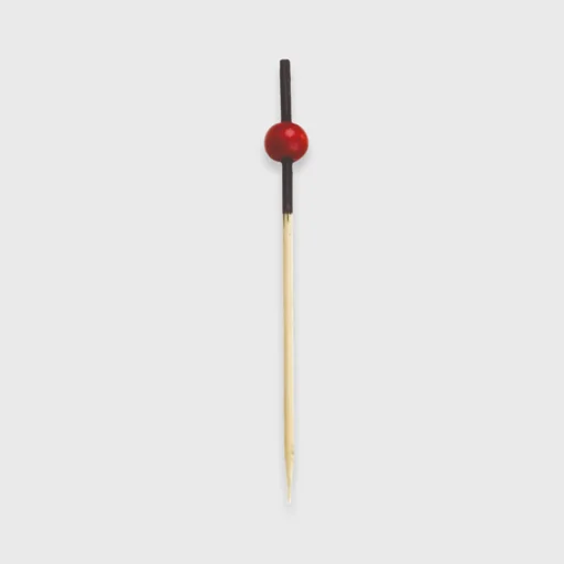 Cocktail picks with red ball on top, 12cm