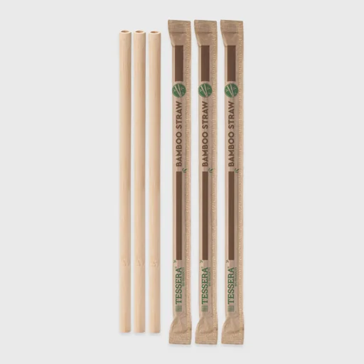 Bamboo Καλαμάκια Jumbo, 20x7 ίσια, 1/1 συσκευασμένα