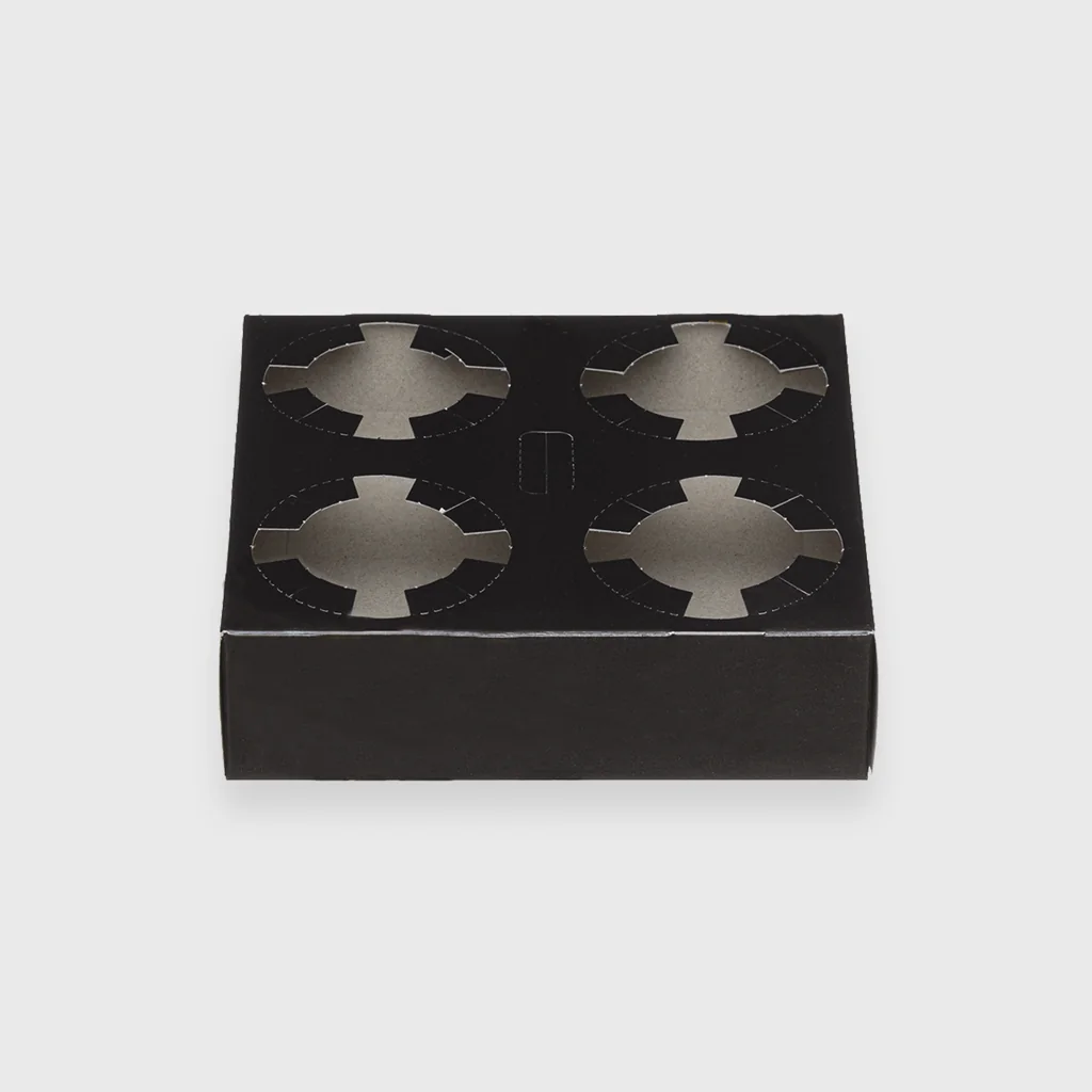 [GMH-25194] Paper cup holder, 4 compartments, black