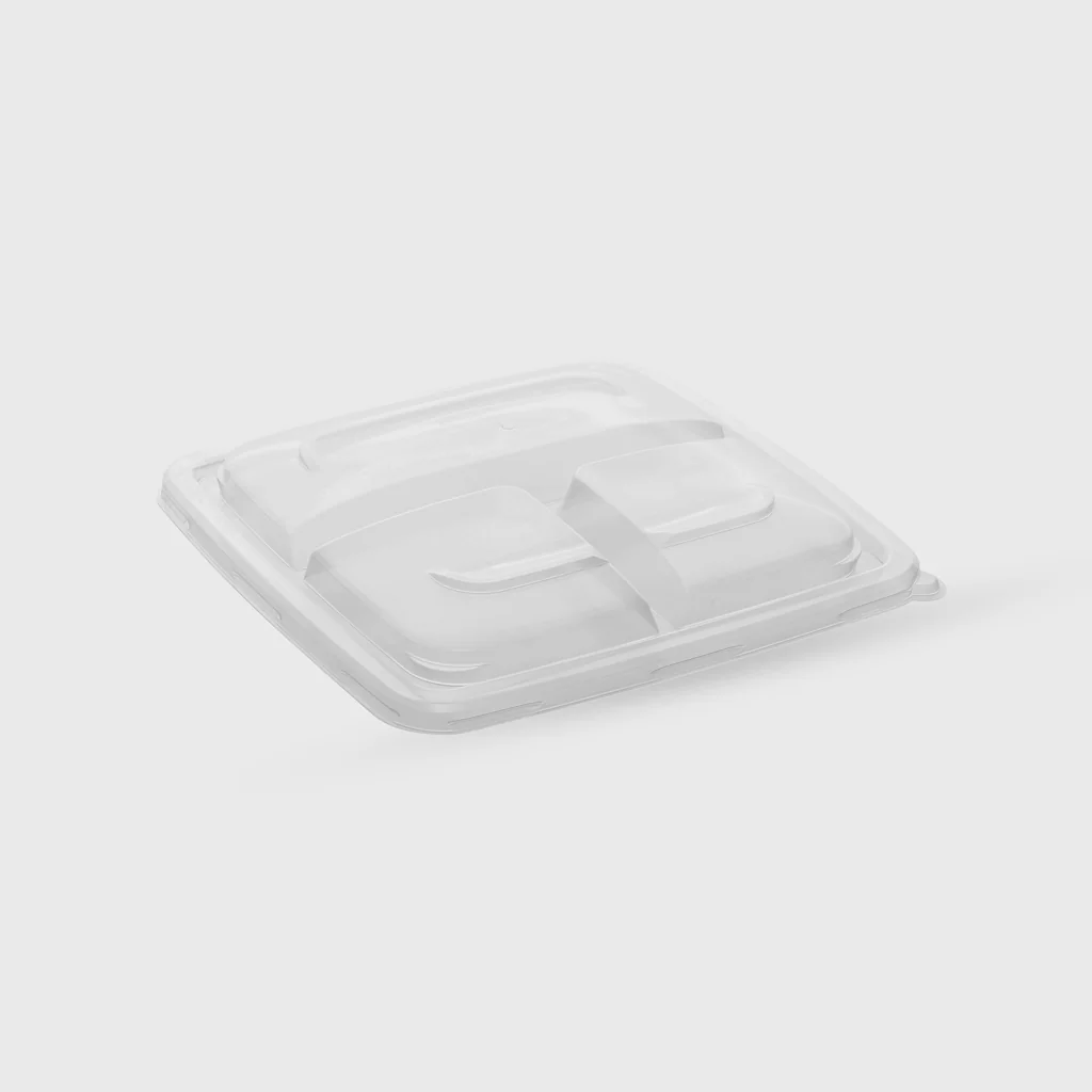 [GMH-26103] PP lid for square sugarcane container 900ml – 230x230mm, clear