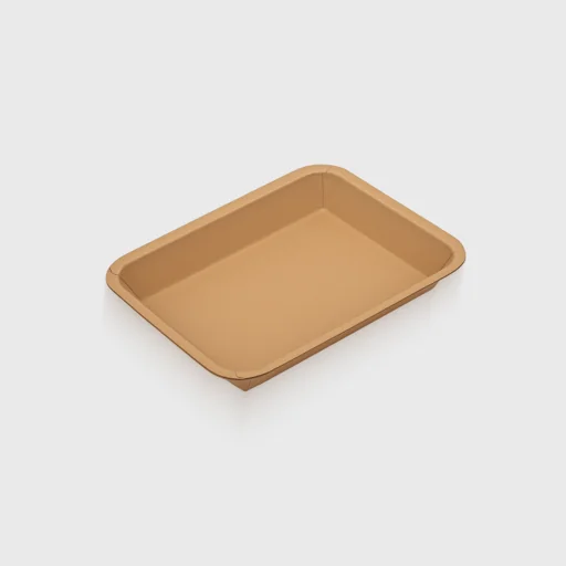 Paper food plate, rectangular 170x120mm, Kraft