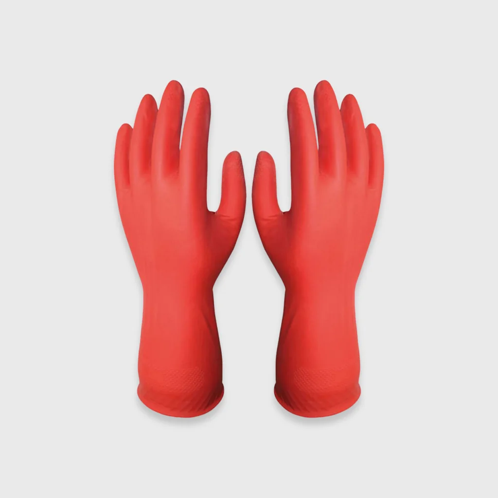 [GMH-23897] Γάντια κουζίνας Latex χωρίς πούδρα, Large ζευγάρι, κόκκινα