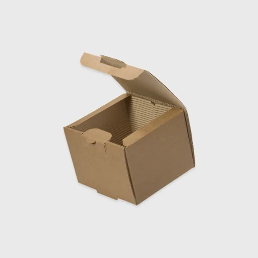 Χάρτινο κουτί από κυματοειδές χαρτί, για burger, 132x128x88mm, Kraft