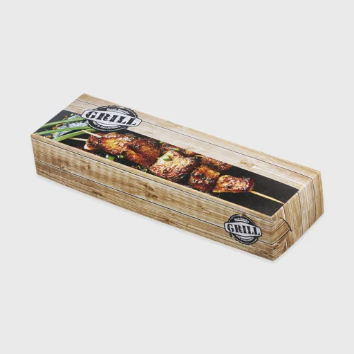 Paper box for souvlaki small / kalamakia, T28, 250x90x65mm, Grill
