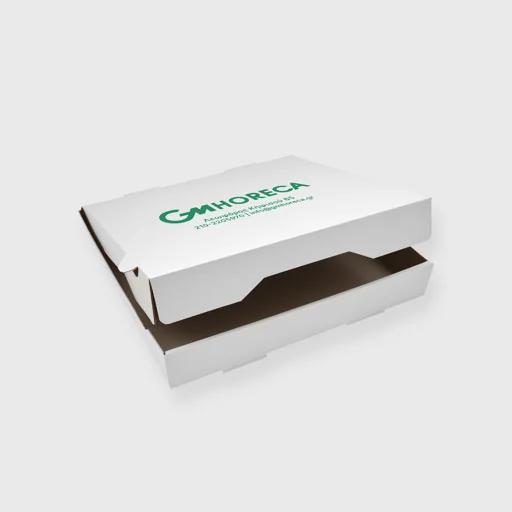 Printed pizza box, 300x300x40mm, white