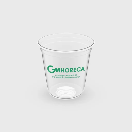 Τυπωμένο πλαστικό ποτήρι, 230ml οβάλ, PP Ovo, διάφανο