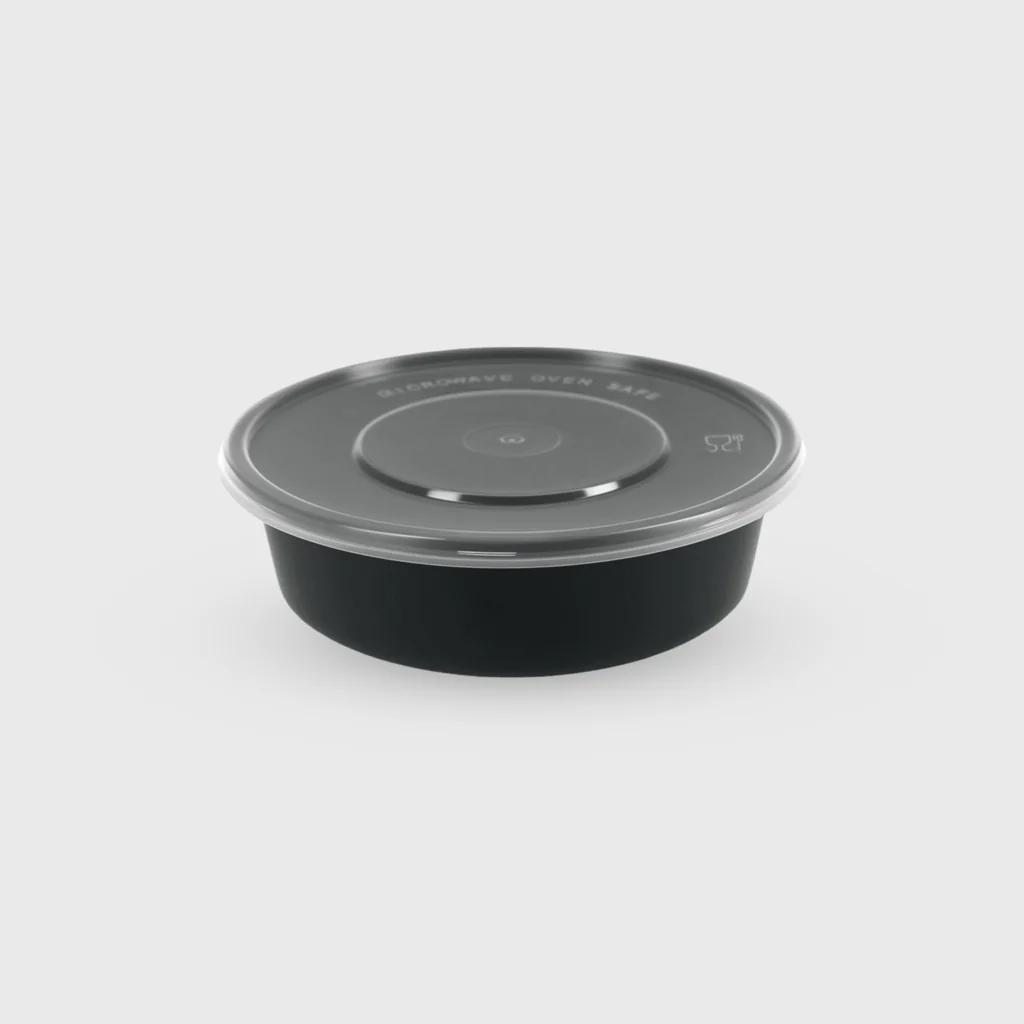 [GMH-25821] Microwave container round with lid, 500ml, black