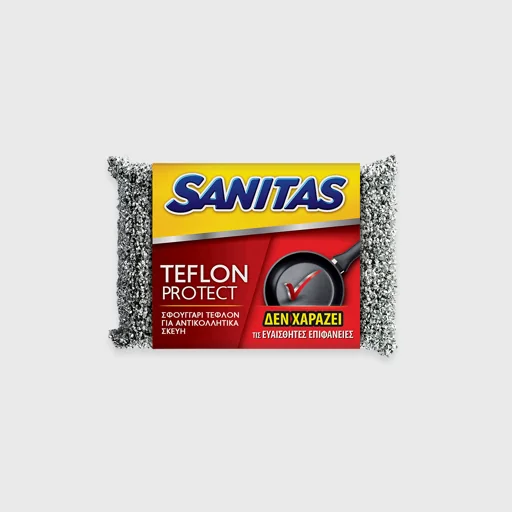 Σφουγγαράκι για αντικολλητικά σκεύη, Sanitas Teflon Protect