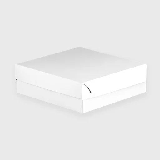 Χάρτινο κουτί ζαχαροπλαστείου, N15, 250x250x80mm, λευκό