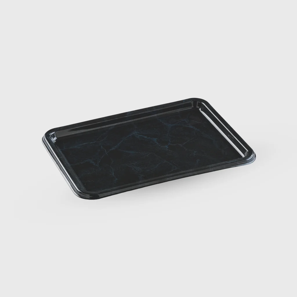[GMH-26120] PET tray, rectangular 350x240x16mm, marble black