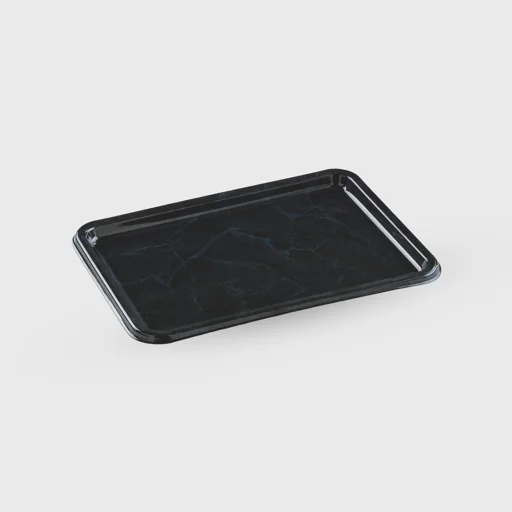 Δίσκος PET, παραλληλόγραμμο 350x240x16mm, μαρμάρινο μαύρο
