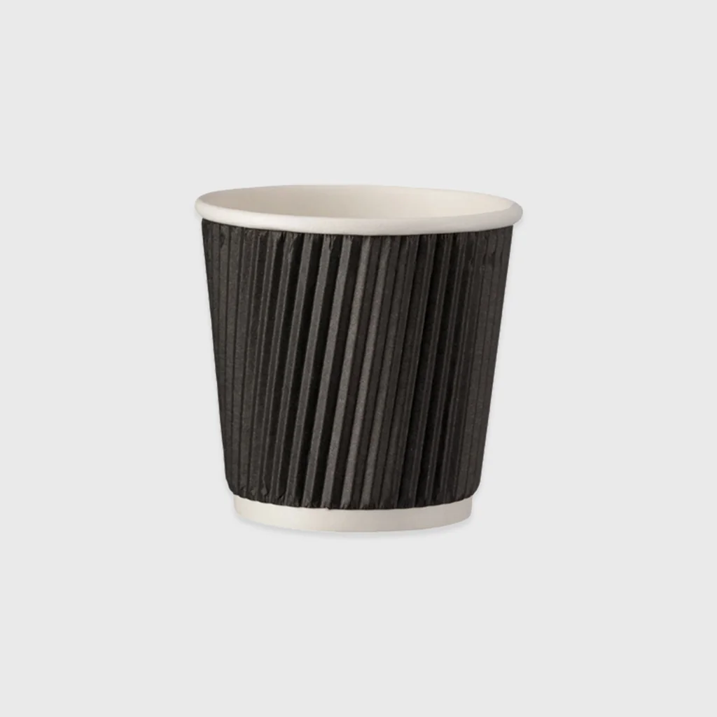 [GMH-24250] Χάρτινο ποτήρι, διπλότοιχο ripple, 4oz, μαύρο