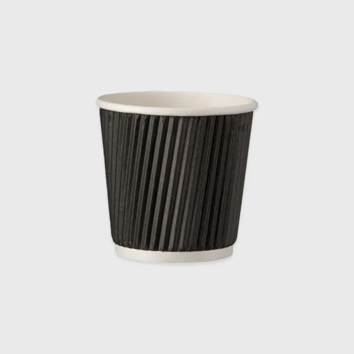Χάρτινο ποτήρι, διπλότοιχο ripple, 4oz, μαύρο