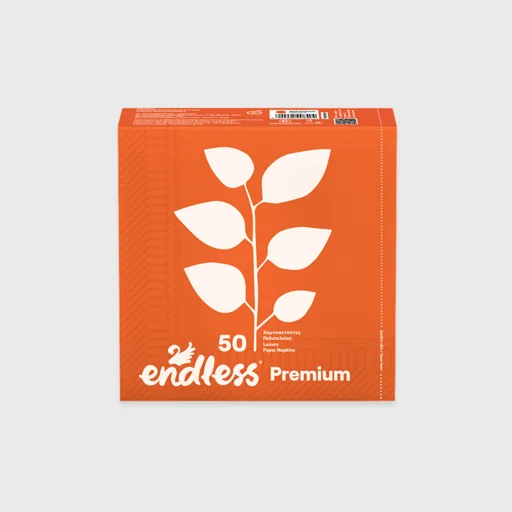 Χαρτοπετσέτες, Endless Premium Πορτοκαλί, 33x33, 50φ
