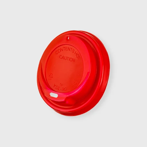 Καπάκι πιπίλα PP για χάρτινο ποτήρι 12/14/16oz, κόκκινο