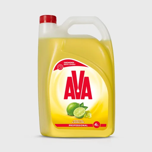 AVA, ξύδι και lime, υγρό απορρυπαντικό για το πλύσιμο πιάτων και σκευών στο χέρι, 4 lt