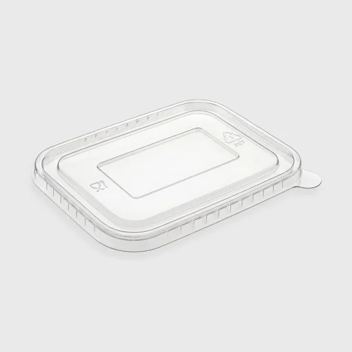 Καπάκι PET για σκεύος παραλληλόγραμμο 580/750/1000ml, διάφανο