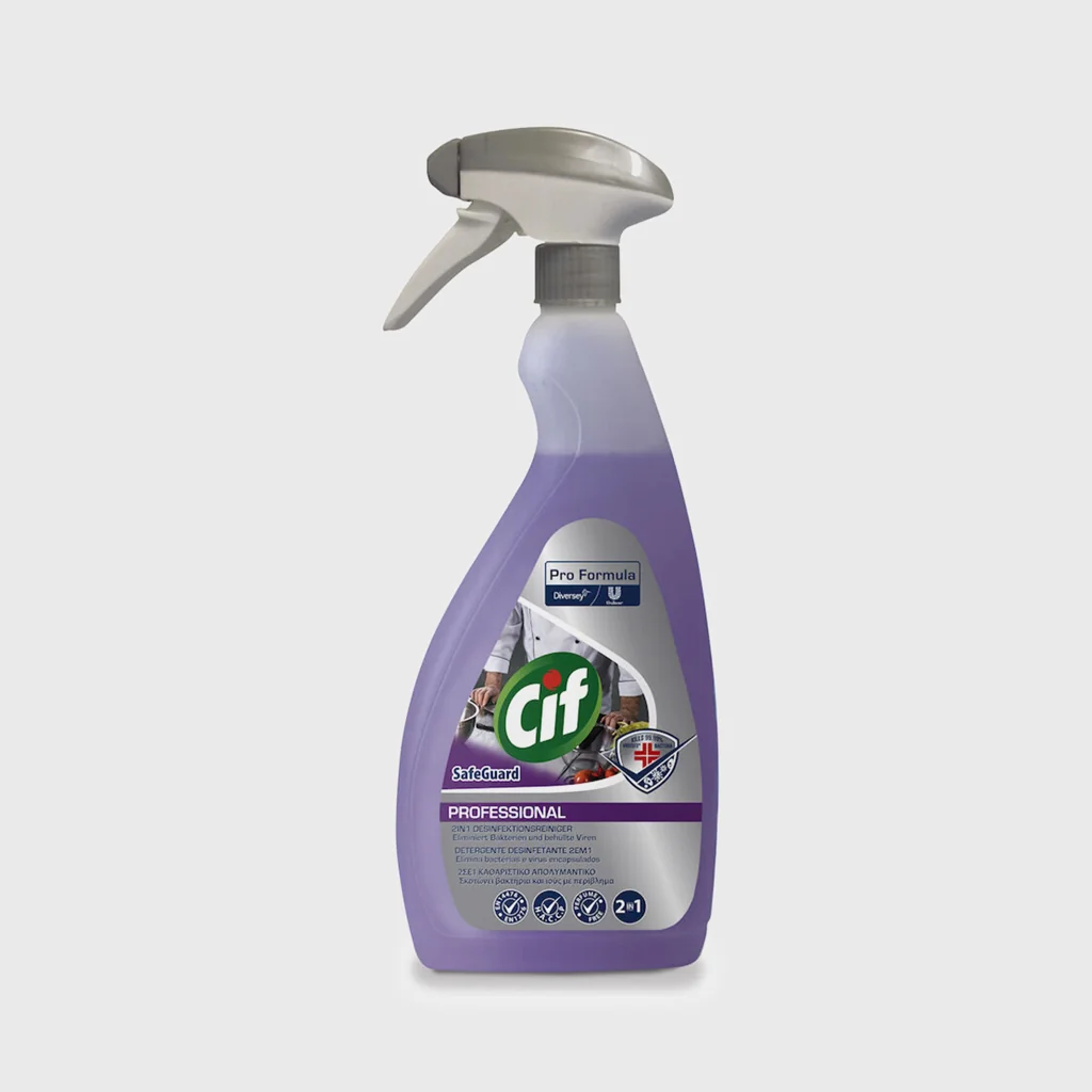 [GMH-25967] Cif Professional SafeGuard, συμπυκνωμένο καθαριστικό & απολυμαντικό 2 σε 1 για χώρους τροφίμων, 750 ml