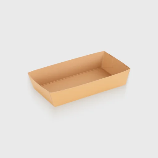 Paper food tray, rectangular 150x100mm, Kraft