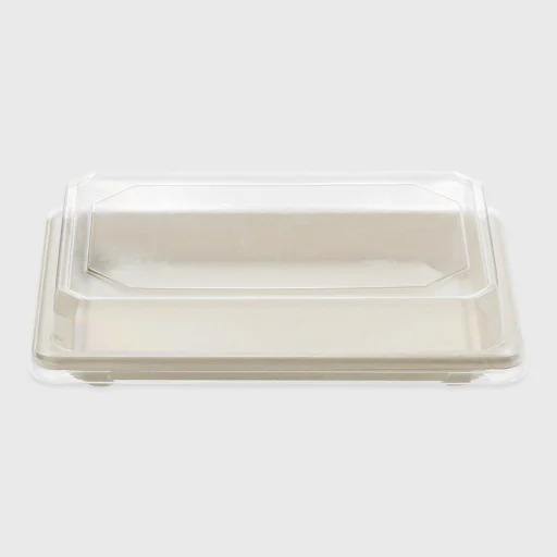 Σκεύος ζαχαροκάλαμου για Sushi N15 με PET καπάκι, 216x136x20mm