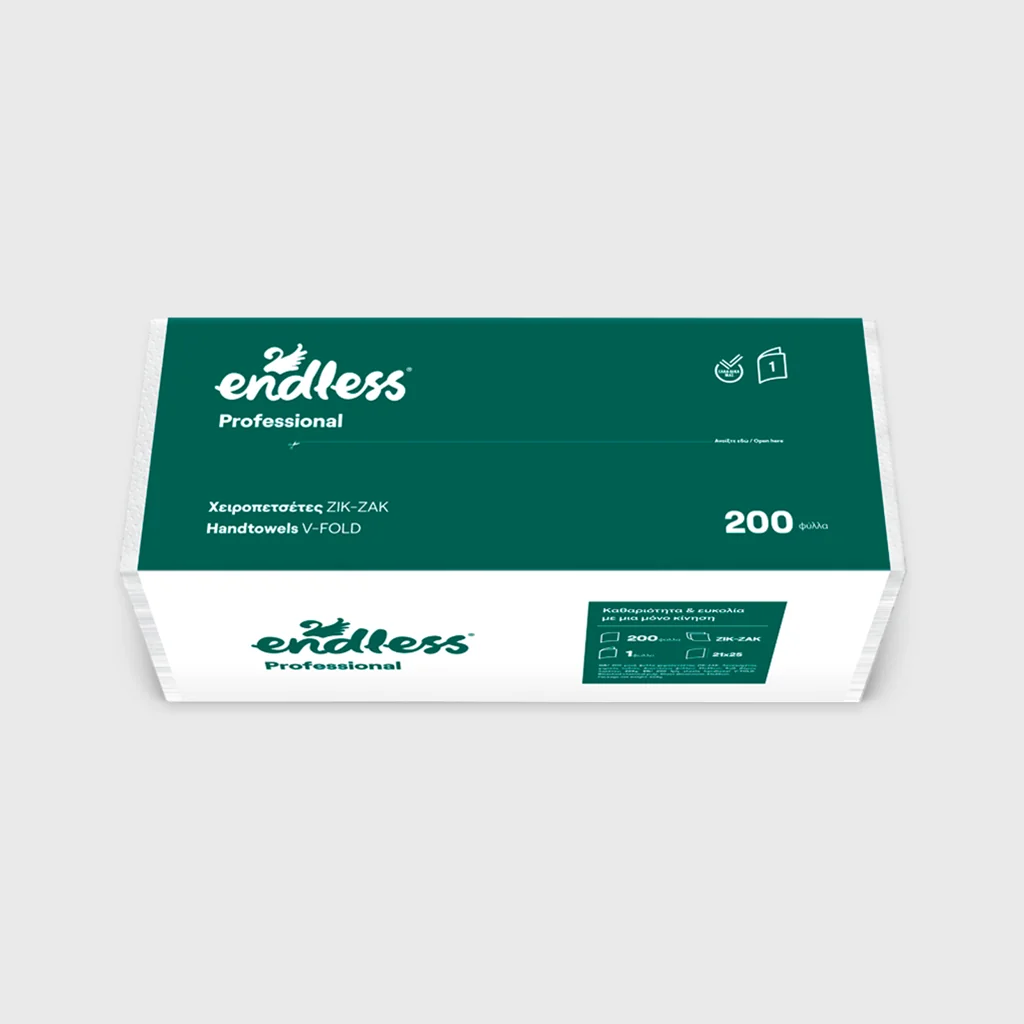 [GMH-24123] Χειροπετσέτες, Endless ZIK-ZAK Λευκές, 1φ - 200φ
