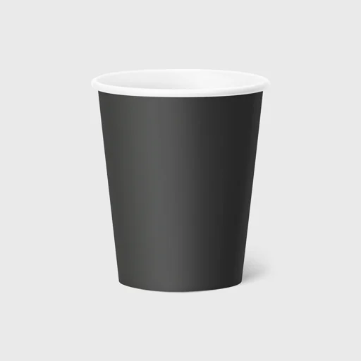 Χάρτινο ποτήρι, μονότοιχο, 8oz, μαύρο