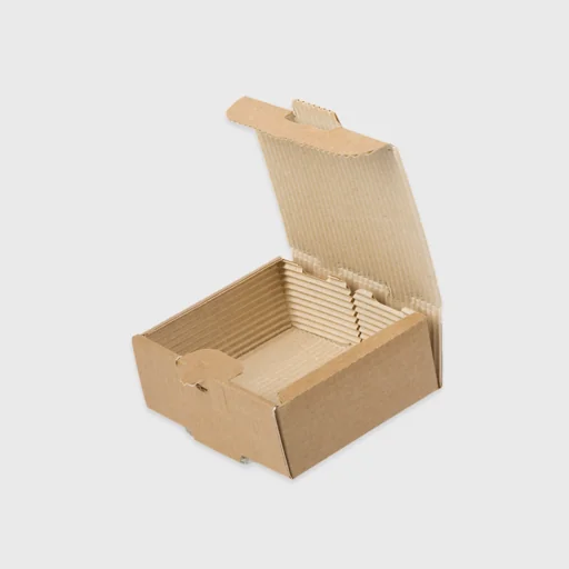 Corrugated paper box for fries portion, 138x115x50mm, Kraft